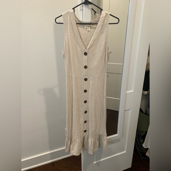 Oatmeal linen dress - Picture 1 of 4